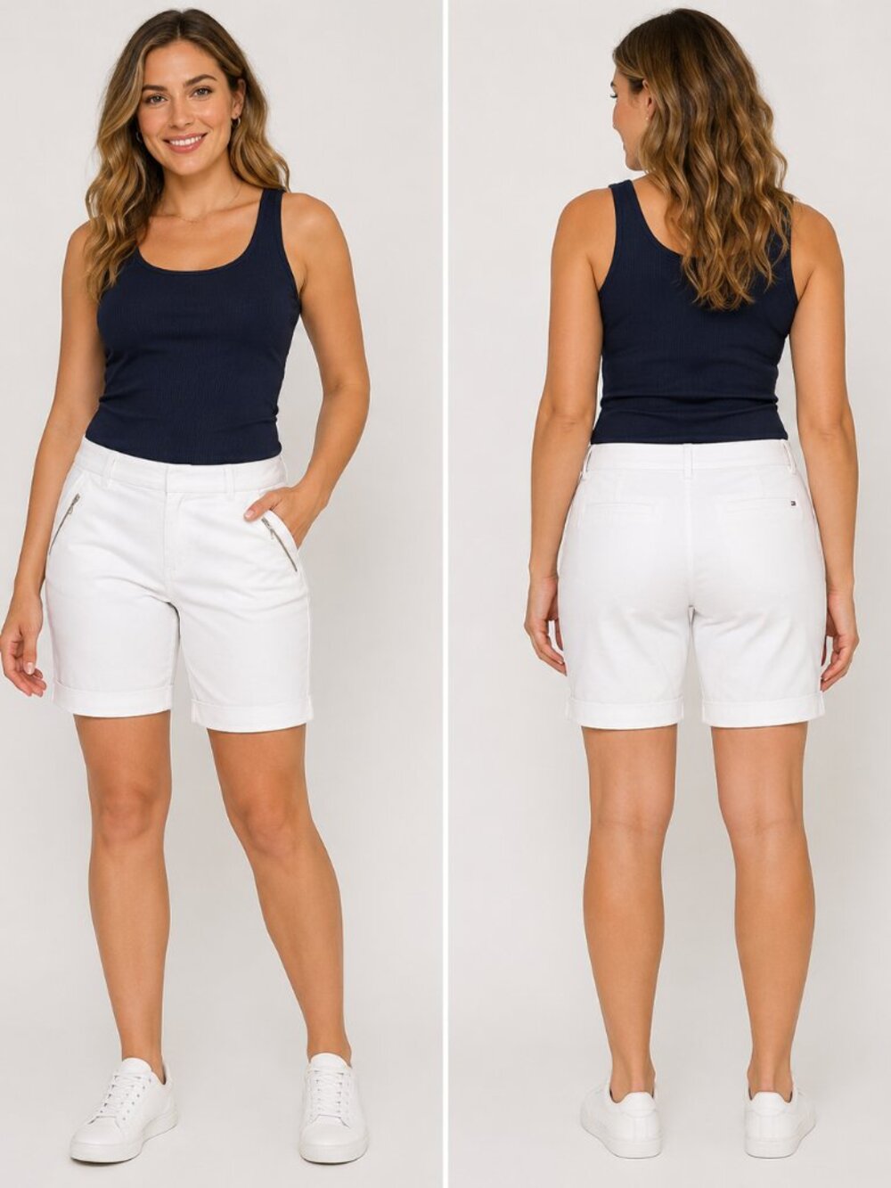 Tommy Hilfiger Women’s Size 4 White Stretch Bermuda Shorts Z